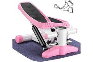 ZENOVA Steppers for Exercise at Home Portable Mini Stepper Stair Stepper with Resistance Band and Mat Fitness Stepper for Full Body Cardio Exercise 330lbs Weight Capacity