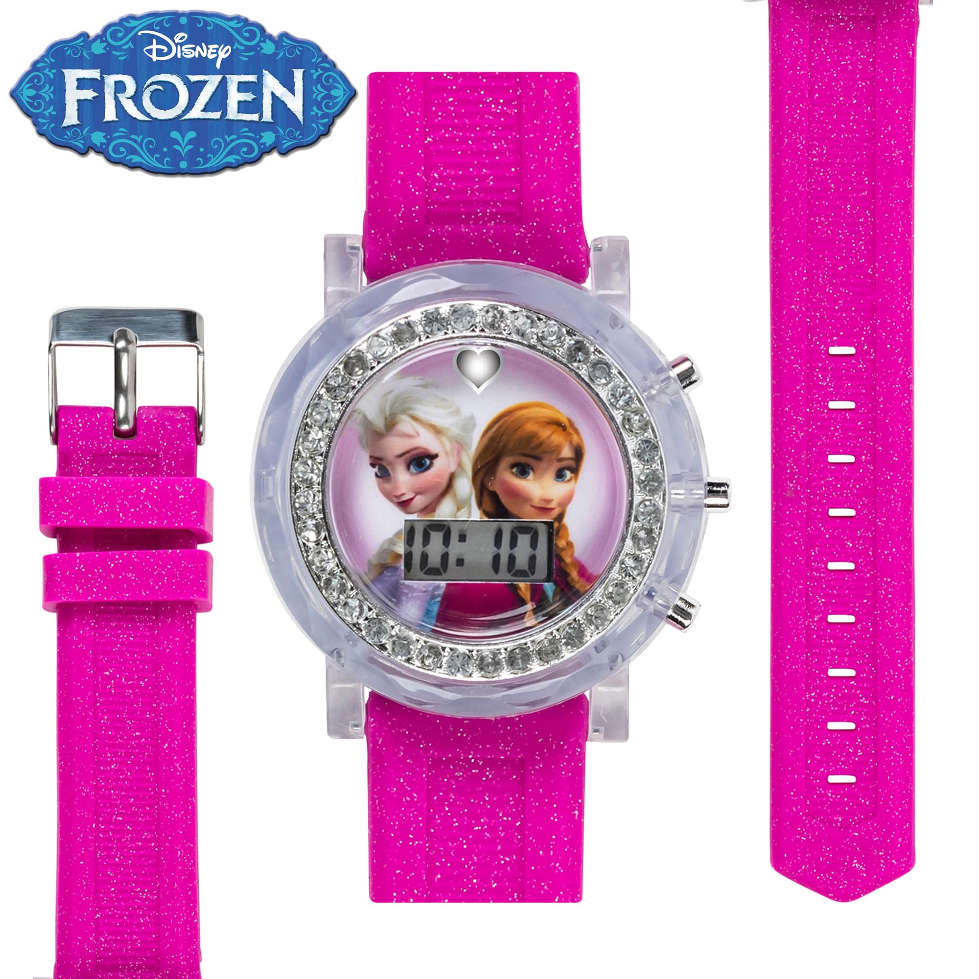 Accutime Frozen Elsa and Anna LCD Watch with Silicone Band