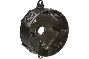 RAB Lighting VXCB Weatherproof Round Box, Aluminum, 1/2" Hole Size, 4" Diameter, Black, NO Cover
