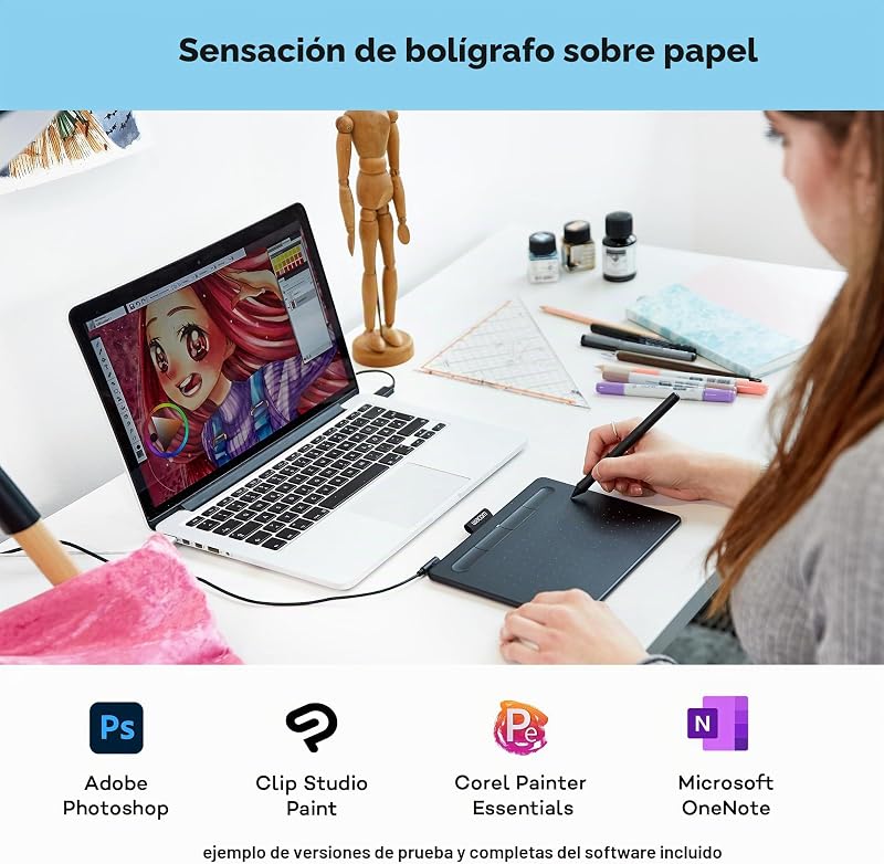 Intuos S, Tableta de dibujo, incl. Wacom Pen 4K sin batería