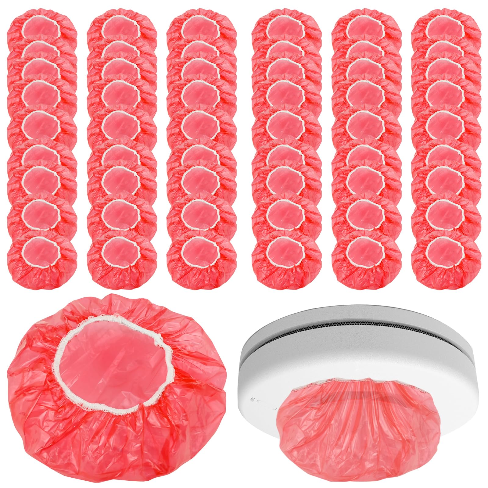 100pcs Smoke Detector Fire Alarm Dust Cover, Reusable Plastic Smoke Detector Cover, Stretch Elastic Thickened Alarm Dust Cover Fire Alarm Covers, Fire Safety Cover for Home Kitchen Cooking