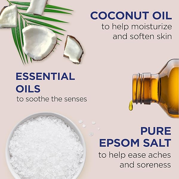 DR. TEAL’S COCONUT OIL FOAMING BATH WITH PURE EPSOM SALT (1 BOTTLE, 34 OZ) – ESSENTIAL OILS NOURISH & PROTECT YOUR SKIN – RELIEVE STRESS & REVITALIZE TIRED, ACHY MUSCLES AT HOME – LONG LASTING BUBBLES