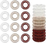 Sularpek 12 Pcs Spiral Hair Ties No Crease Plastic Bobbles Women Girls