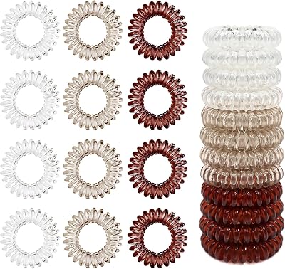 Sularpek 12 Pcs Spiral Hair Ties No Crease Plastic Bobbles Women Girls
