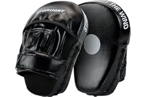 VALCHIRIA Punching Mitts for Men, Women & Kids - Focus Mitts for Martial Arts, Boxing & MMA Training - Curved 2PCS (PU Leather)
