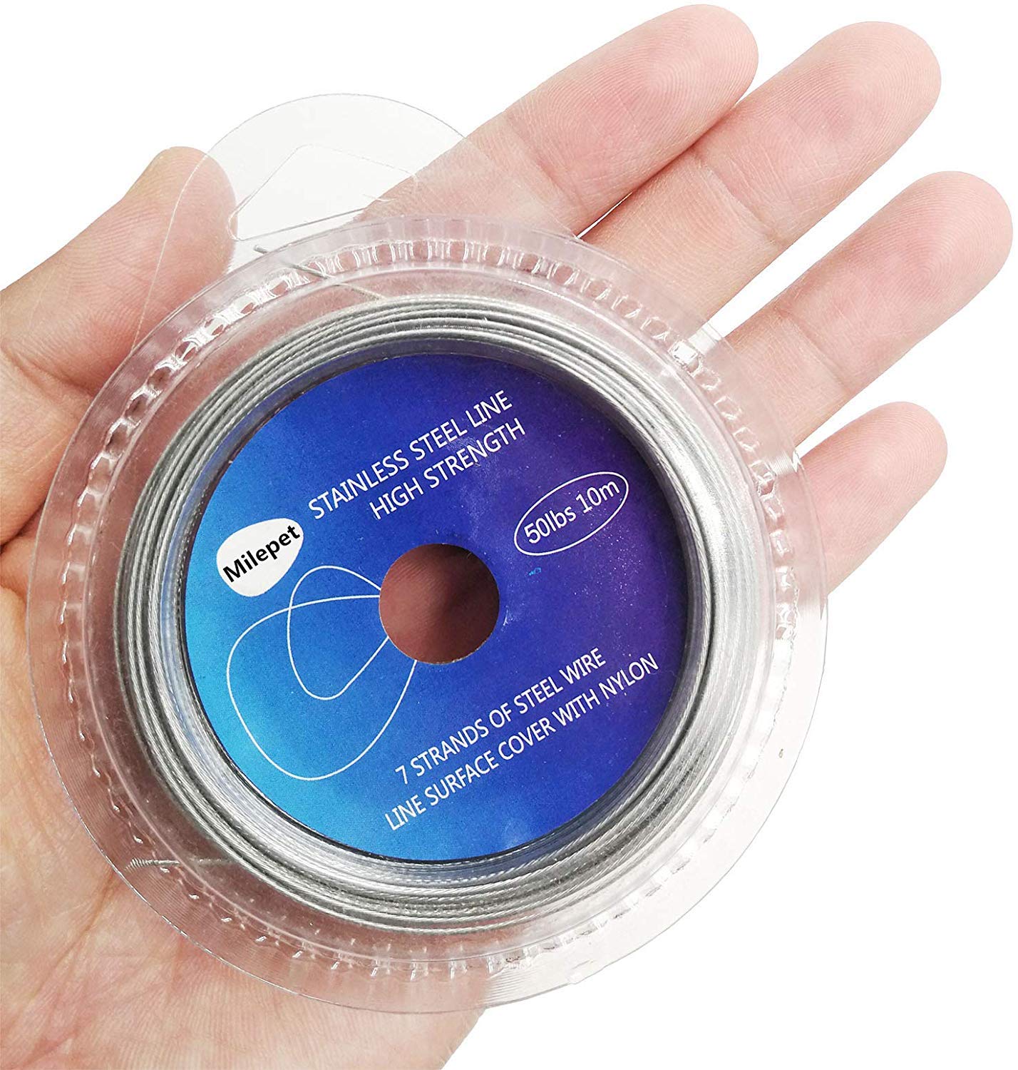 Silver Fishing Wire Line: 10LB-200LB Stainless Steel Fishing Leader Wire 10 Meter with 10pcs Crimps Sleeves (200LB)