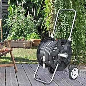 White Silver 8 piezas Juego de carro de manguera de 1/2 ", de 30 metros