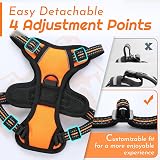 Eagloo Small Dog Harness Adjustable Front Clip No Pull Reflective Orange XS view 9