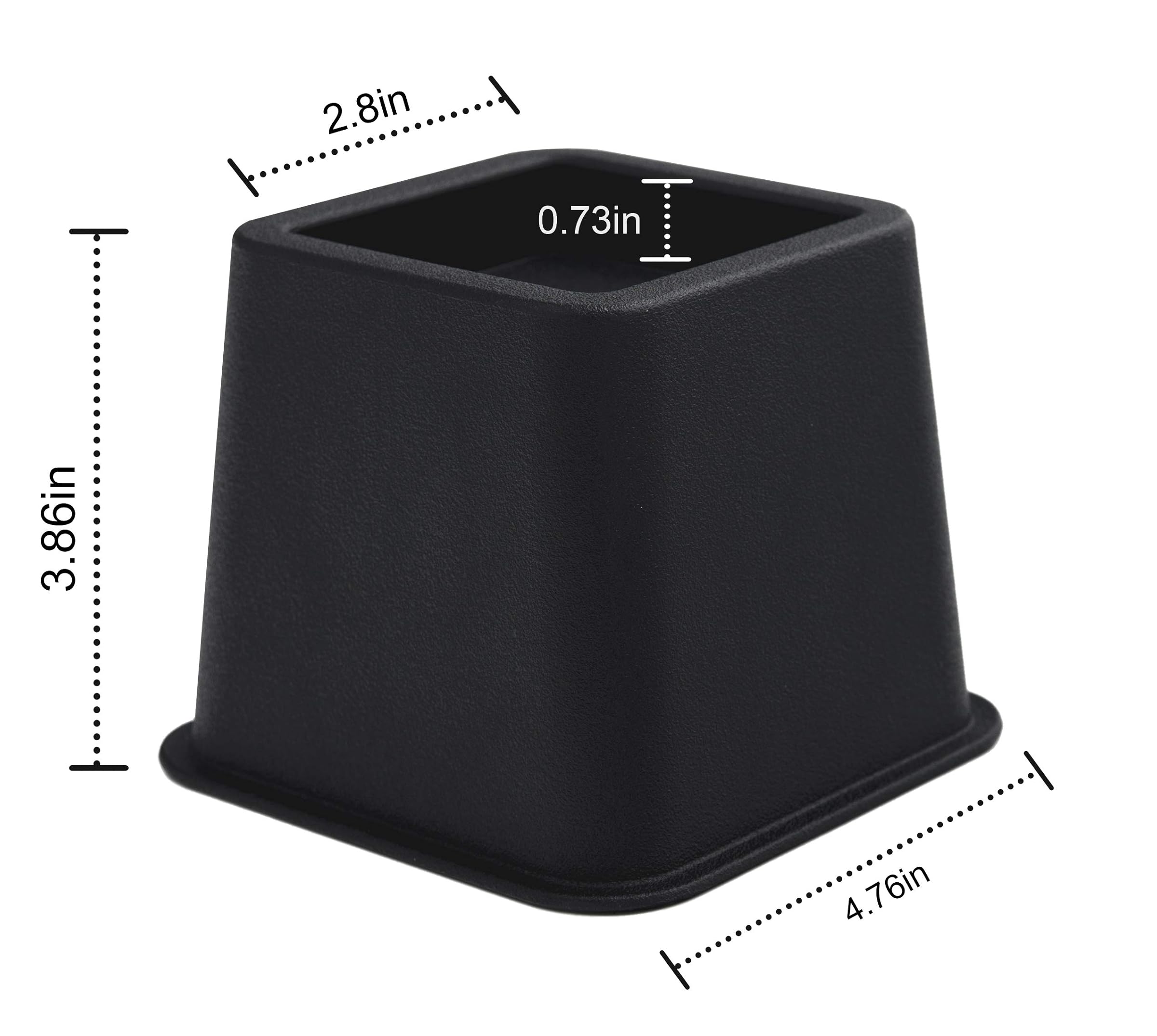 (Black) - Premium Adjustable Furniture Risers - 5 to 23cm Bed Riser, Table Riser, Chair Riser or Sofa Riser - 8 Piece Set (Black) - by Utopia Bedding