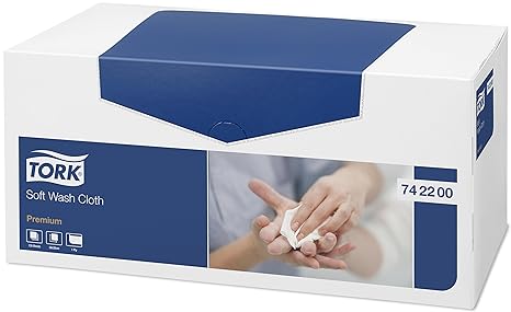 Tork 742200 weiches Waschtuch Premium 1-lagig / extra weiche Pflegetücher für die Pflege von Patienten / strapazierfähig & ef