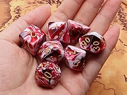 DND Dice Set Red Mix White Dice for Dungeon and