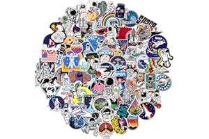 FNGEEN 100pcs Space Stickers for Water Bottle Laptop,Waterproof Vinyl NASA Stickers Pack, Space Theme Gifts for Adults Teens Kids Boys Stickers for Ipad Macbook Skateboard Decals