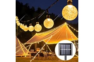 ONSTUY Solar String Lights Outdoor,36ft 60 LEDs Crystal Globe Lights with 8 Lighting Modes,Waterproof Solar Powered Outdoor Lights for Garden,Patio,Yard,Festival,Party Decor(Warm White)