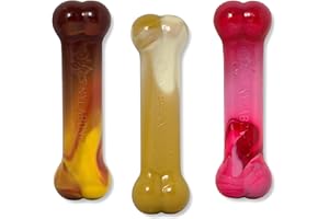 Nylabone Original Bone Power Chew Toy for Dogs, Durable Dog Toys for Aggressive Chewers, Flavor Frenzy Chili Cheese Dog, Popcorn, & Cherry, Small - Up to 25 Ibs, 3 Pack