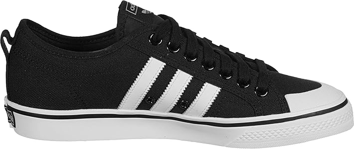 adidas originals nizza canvas trainers in white and red