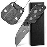 Ccanku C1297 Fixed Blade Knife Neck Knife,9Cr18Mov Blade G10 Handle EDC Tool Knifes for Outdoor, Camping, Hiking, Fishing,Hunting with kydex Sheath (Black)