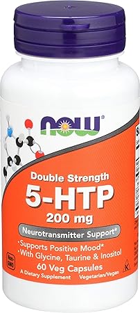 Now Foods, 5-HTP, Double Strength, 200 mg, 60 Veg Capsules NOW-00108