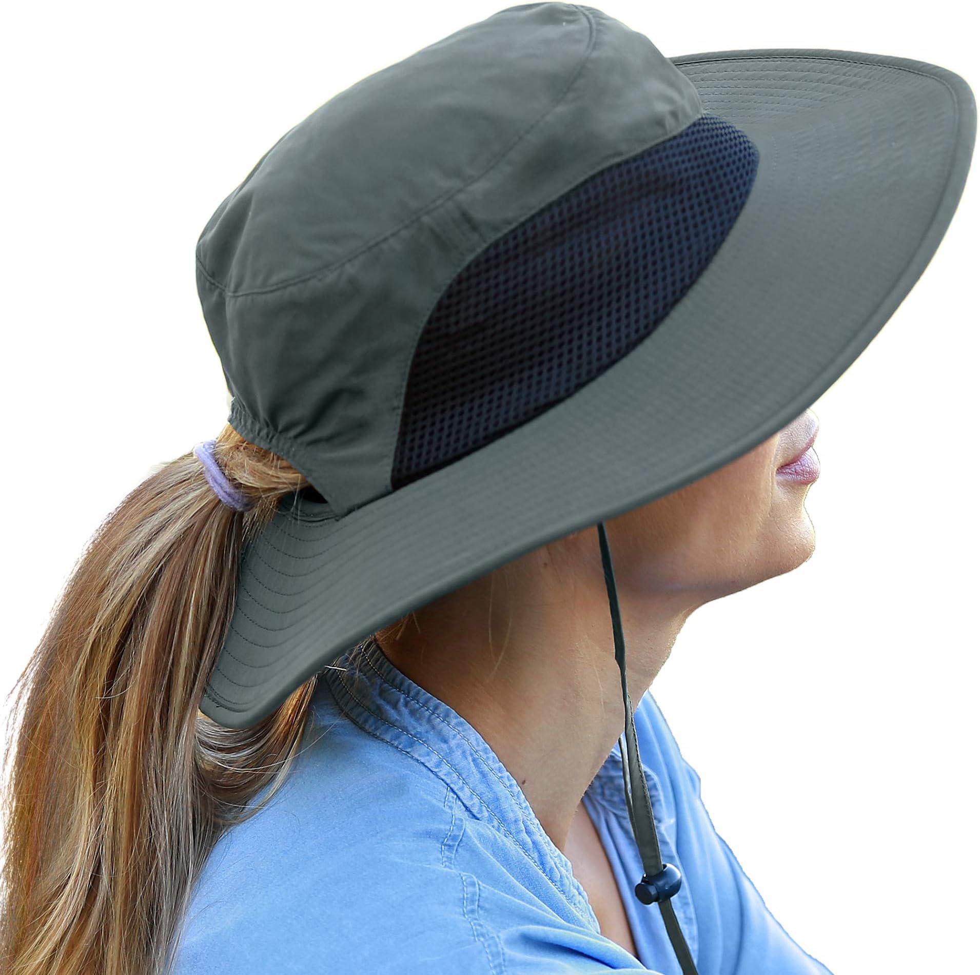 Wide Brim Sun Hat Outdoor UV Protection Safari Cap for Women