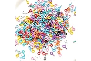 TIOSEN 200Pcs Screw Eye Pins Set, Colourful Small Hooks, Self Tapping Screws for DIY Jewelry Making, Arts and Crafts