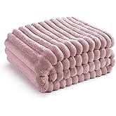 Bedsure GentleSoft Pink Fleece Blanket for Couch - Cozy Soft Blankets for Women, Cute Small Throws for Girls, 60x80 Inches