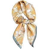 FEIBOON 100% Pure Mulberry Silk Scarfs 26"x26" Square Scarf Women Neckerchief Headscarf hair scarf bandana Gift Packed