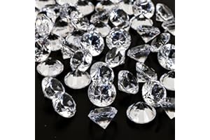 OUTUXED 300pcs 0.8inch Clear Diamonds for Crafts, Acrylic Fake Gems Crystals for Wedding Table Scatters Halloween Party Decorations with Velvet Pouch