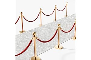 ROADTOFREE Glitter Carpet Runner 2.6FT x 30FT – Premium Non-Woven Sparkle Rug for Weddings, Movie Theme Parties & Events | Aisle Runner for Grand Entrances & Red Carpet Vibes (Glitter White, 2.6FTx30FT)