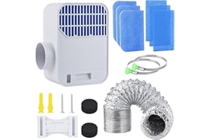 TenYoDaZonify 3-in-1 Indoor Dryer Vent Kit,Upgrade Energy Efficient Dryer Lint Trap,6 Polyester Filter&10ft Dryer Vent Hose & Water Drawer System for Electric Clothes Dryers，Enhanced Air Quality
