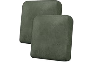 Imnopqr Loveseat Cushion Covers Leather-Look 2PC Stretch Love Seat Slipcover Sets for Living Room Individual Couch Seat Protector, Pet-Friendly, Non-Slip, Easy Fit - Army Green
