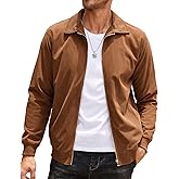 COOFANDY Men's Casual Corduroy Jacket Lightweight Zip Up Vintage Jacket Collared Bomber Jacket