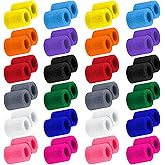 Hungdao 48 Pack Sweatbands Bulk Sports Wristbands Neon 80s Sweat Band Athletic Wrist Bands Baseball Basketball Football Tennis Party Favors for Outdoor Activity (Novel Colors)