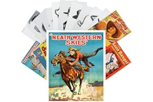 PIXILUV Vintage PostCards 24 pcs Early Western Stars Cowboys Wild West Vintage Movie Posters Ads