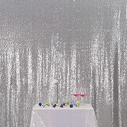 SquarePie Sequin Backdrop 20FT x 10FT Silver