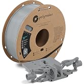 Polymaker ABS Filament Grey 1KG 1.75mm, Heat Resistant, Strength | High Toughness, Impact-Resistance, Low Odor, 3D Printer Filament for Most FDM Printers, Dimensional Accuracy +/- 0.03mm