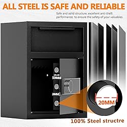 1.8 CUB Depository Drop Safe Fireproof, Front Drop