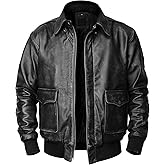 UGFashions G-1 Leather Bomber Jacket Men - A2 Aviator Style Flight Distressed leather jacket - US Army WW2 Pilot Outerwear