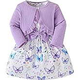 Rosibel Toddler Baby Girls Dress and Cotton Cardigan Set for 6M-3T Spring Autumn Clothes Outfits