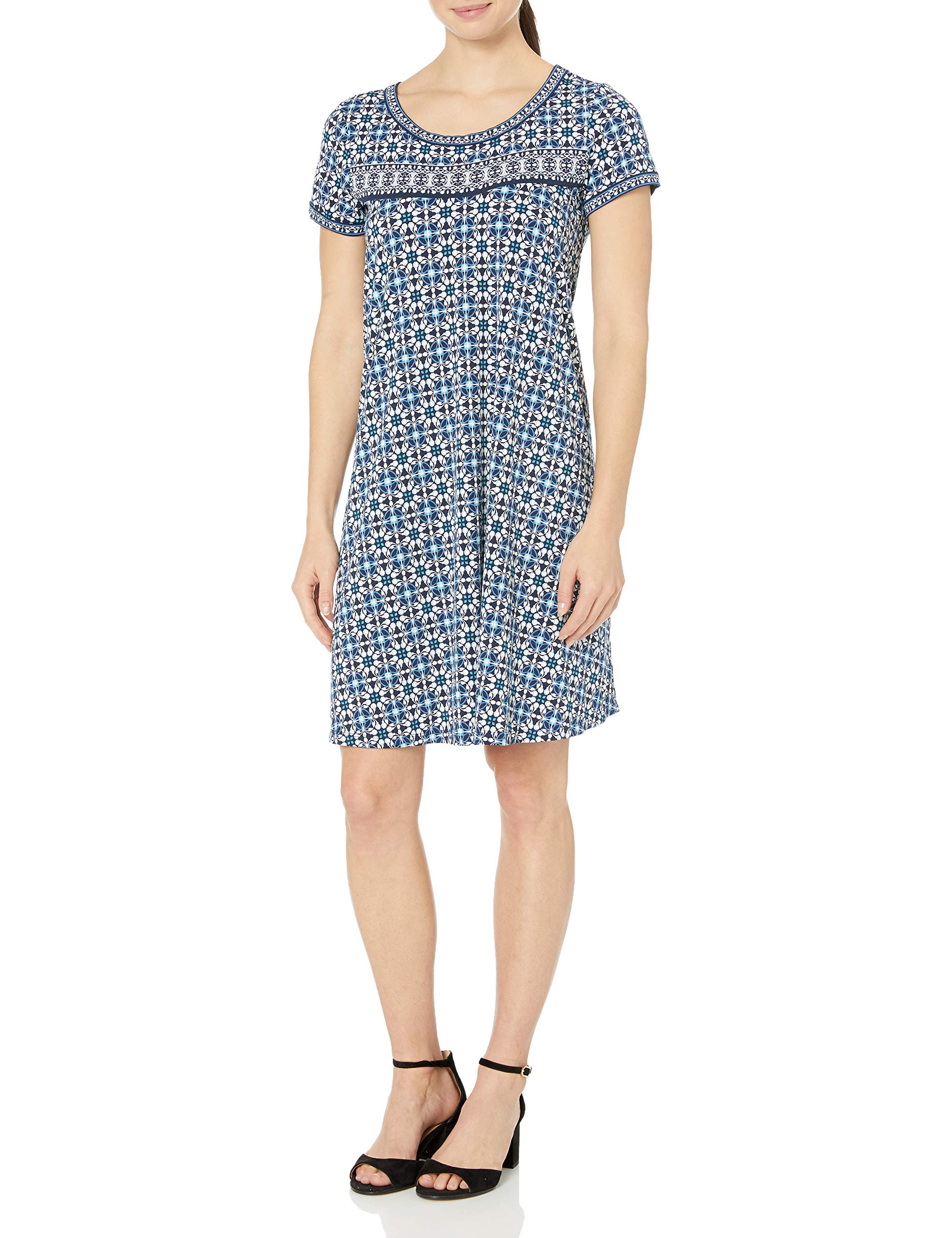 Amazon Brand - Lark & Ro Women's Short Sleeve Scoop Neck T-Shirt Dress