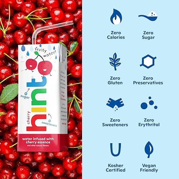 HINT KIDS WATER VARIETY PACK, 8 BOXES: CHERRY, WATERMELON, APPLE & GRAPE, ZERO SUGAR & SWEETENERS, ZERO PRESERVATIVES & ARTIFICIAL FLAVORS, 6.75 FL OZ (PACK OF 32)