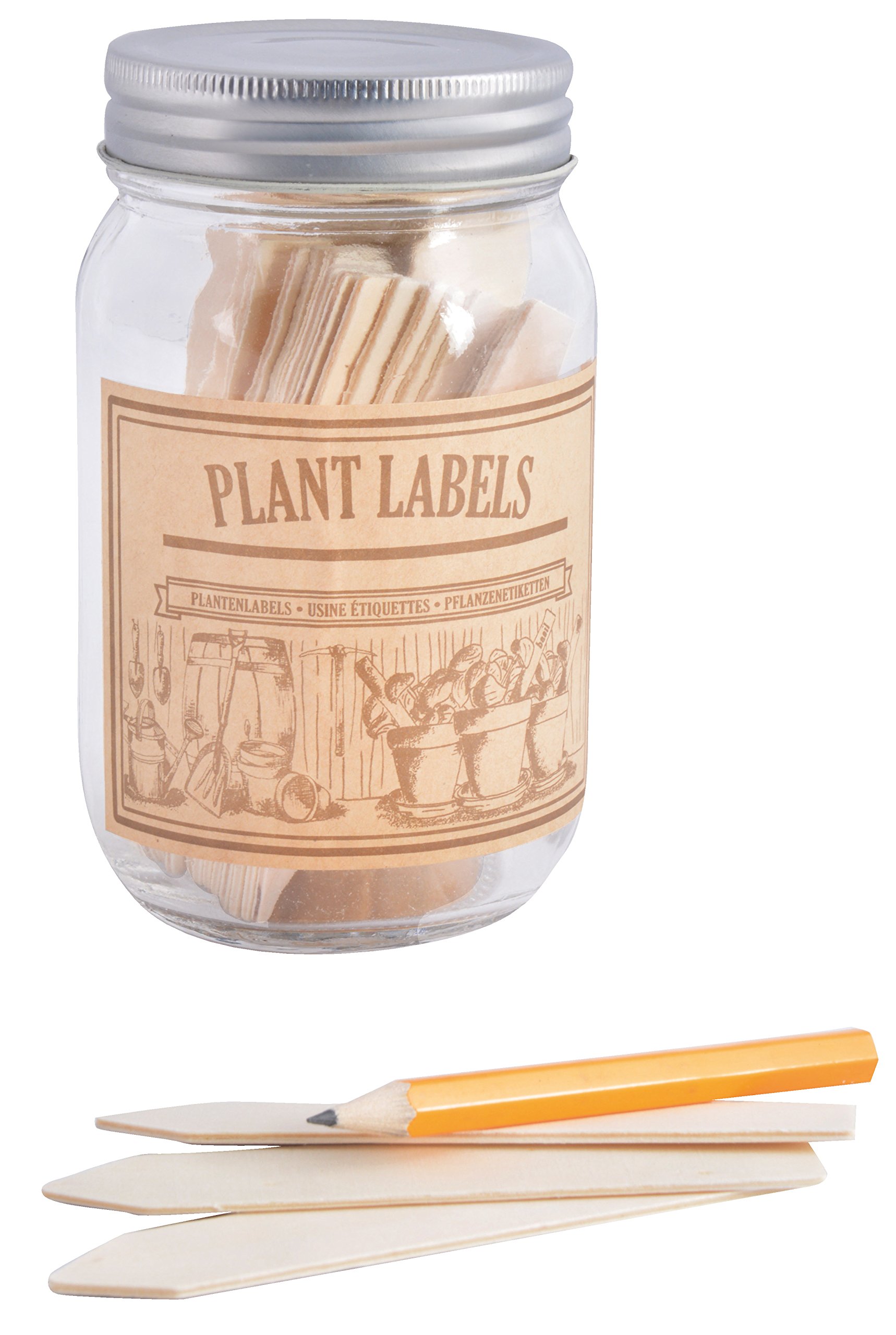 Fallen Fruits Wooden Plant Lables in a Jar