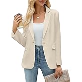 JTD Women's Blazer Business Casual Long Sleeve Lapel Open Front Suit Jacket Work Office Blazer with Pockets