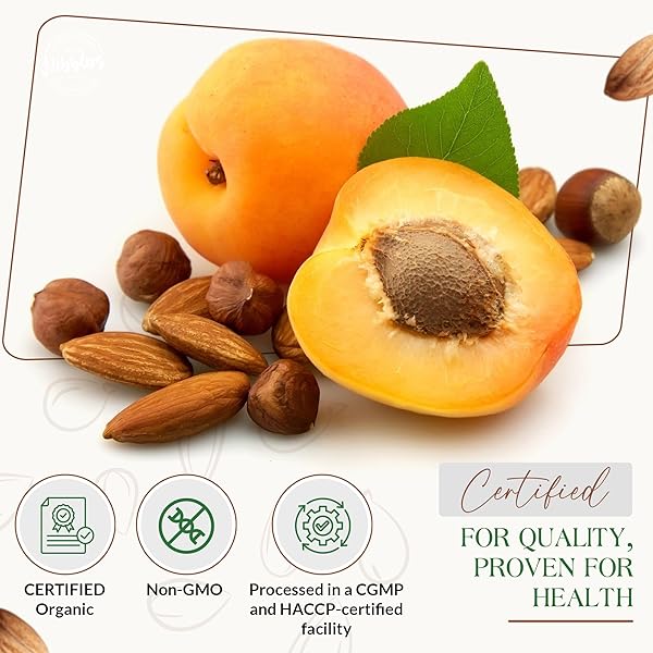 NUTRI NIBBLERS CERTIFIED ORGANIC BITTER APRICOT SEEDS 1LB FRESHLY PACKED BITTER APRICOT KERNELS ORGANIC RAW IN ECO-FRIENDLY RESEALABLE BAG VEGAN,NON-GMO,GLUTEN FREE – RICH IN VITAMIN B17 (AMYGDALIN)