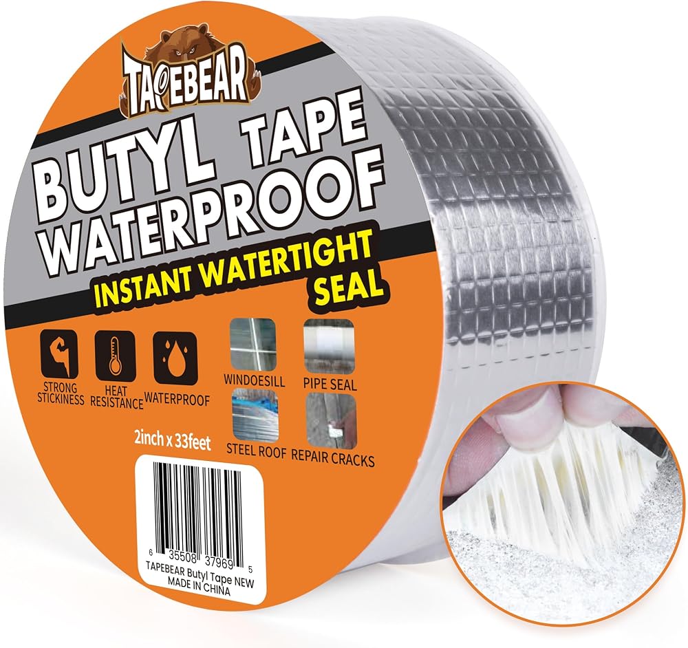 TAPEBEAR 50mm x 10m Butyl Tape Waterproof Sealant Tape Silver