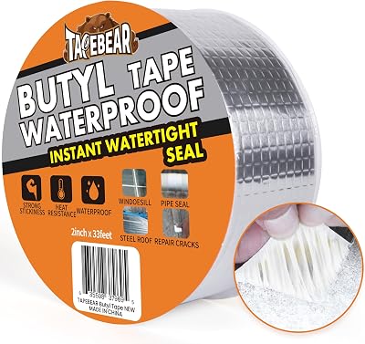 TAPEBEAR 50mm x 10m Butyl Tape Waterproof Sealant Tape Silver