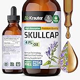 BIO KRAUTER Skullcap Herb Tincture - Scutellaria Lateriflora Liquid Extract - Alcohol and Sugar Free Skullcap Tincture - Vegan Drops 4 Fl.Oz.
