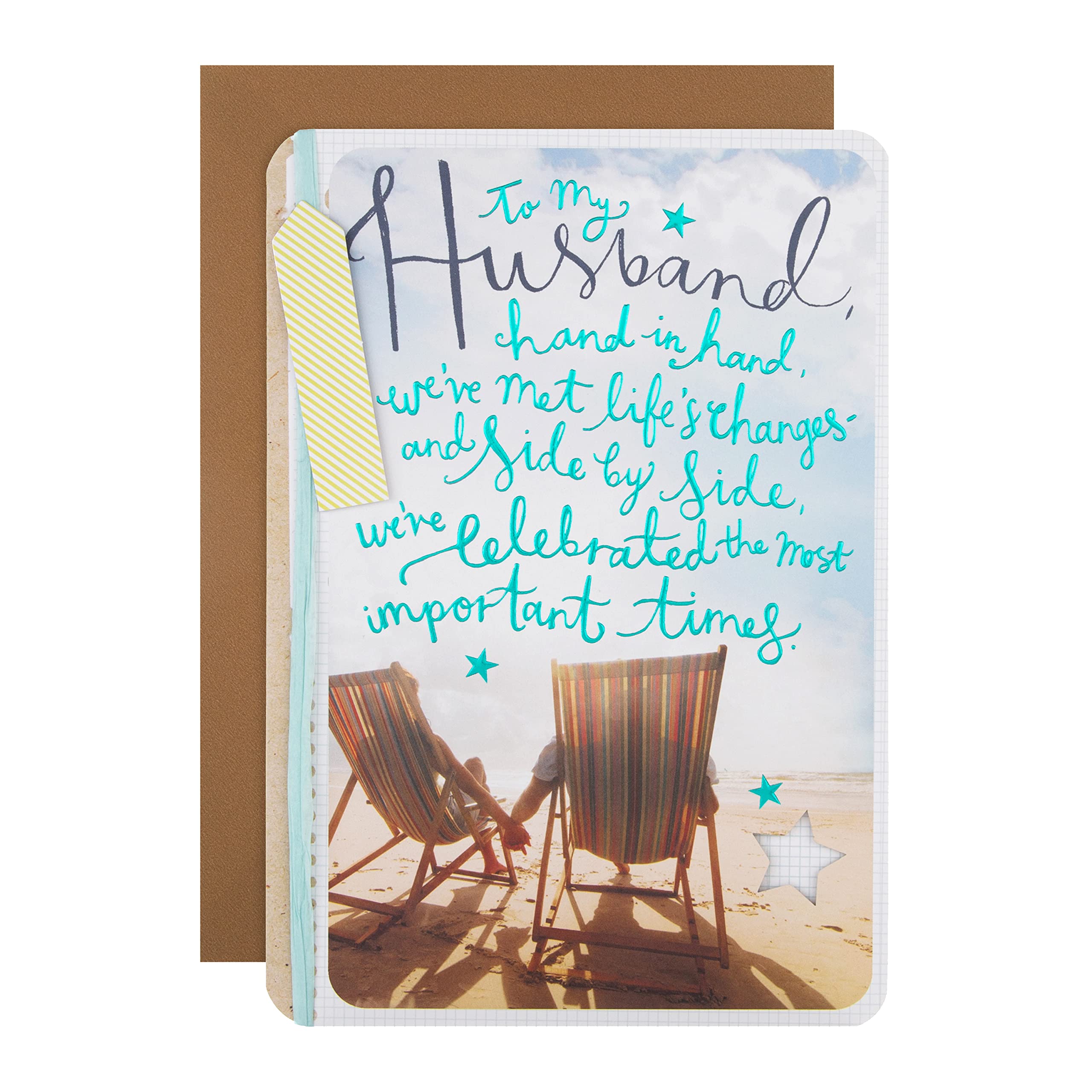 Hallmark Birthday Card for Husband - Contemporary Text Based Die Cut Design