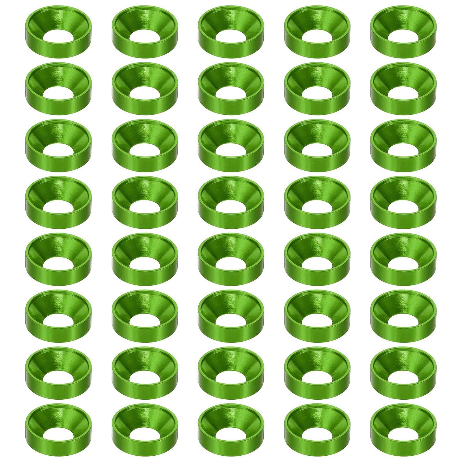 PATIKIL M8 Finish Countersunk Washer, 40pcs Anodized Aluminum Alloy Flat Cup Head Screw Gasket Bolt for Mechanical Accessories Parts DIY Models, Green