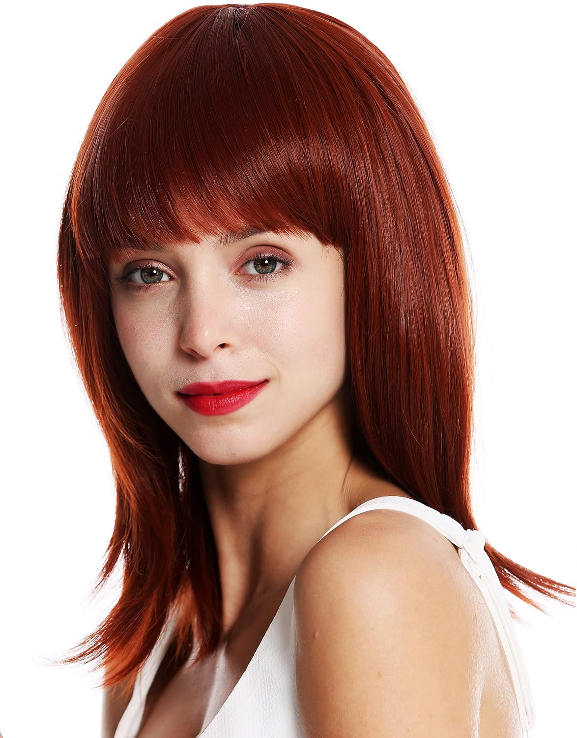 WIG ME UP - 0530-10-350 women's quality wig short shoulder length sleek voluminous layered fringe copper red - Image 4