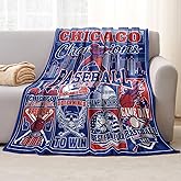 KLFELK Baseball Fans Throw Blanket for Men Women, Sports Gifts for Chicago Fans 60"x50", Baseball Team Blanket for Sofa Bed