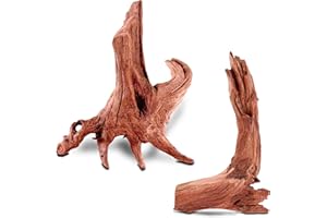 HEMYIS 2 PCS Natural Driftwood for Aquarium Fish Tank Decor,Assorted Driftwood Branch for Reptile Decor (ZYM-S(8-12 Inch)-2 PCS)
